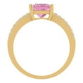 thumbnail image 4 of 1.62 ct Princess Cut Simulated Pink Diamond Solitaire with Accents Engagement Ring for Women in 18K Yellow Gold, 4 of 5
