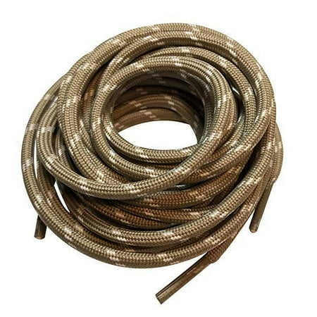

3 Pairs Brown Gray Spot Outdoor Round Boot Laces Shoelaces for Hiking Work Safety Boots Shoes 39 40 48 54 60 63 72 Inches