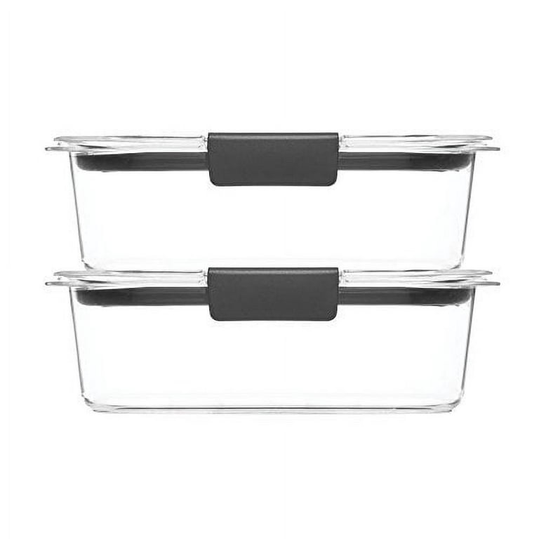 Rubbermaid Brilliance Glass Storage 3.2-Cup Food Containers, Medium, Clear,  Pack of 4 & 6-Piece Produce Saver Containers for Refrigerator with Lids