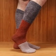 thumbnail image 2 of BambooMN Women's Rayon from Bamboo Fiber Classic Casual Crew Vintage 3 Color Stripe Socks - 2 Pair Value Pack, 2 of 5