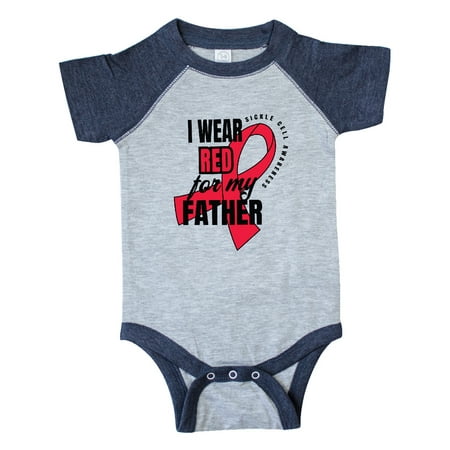 

Inktastic Sickle Cell Awareness I Wear Red For My Father Gift Baby Boy or Baby Girl Bodysuit