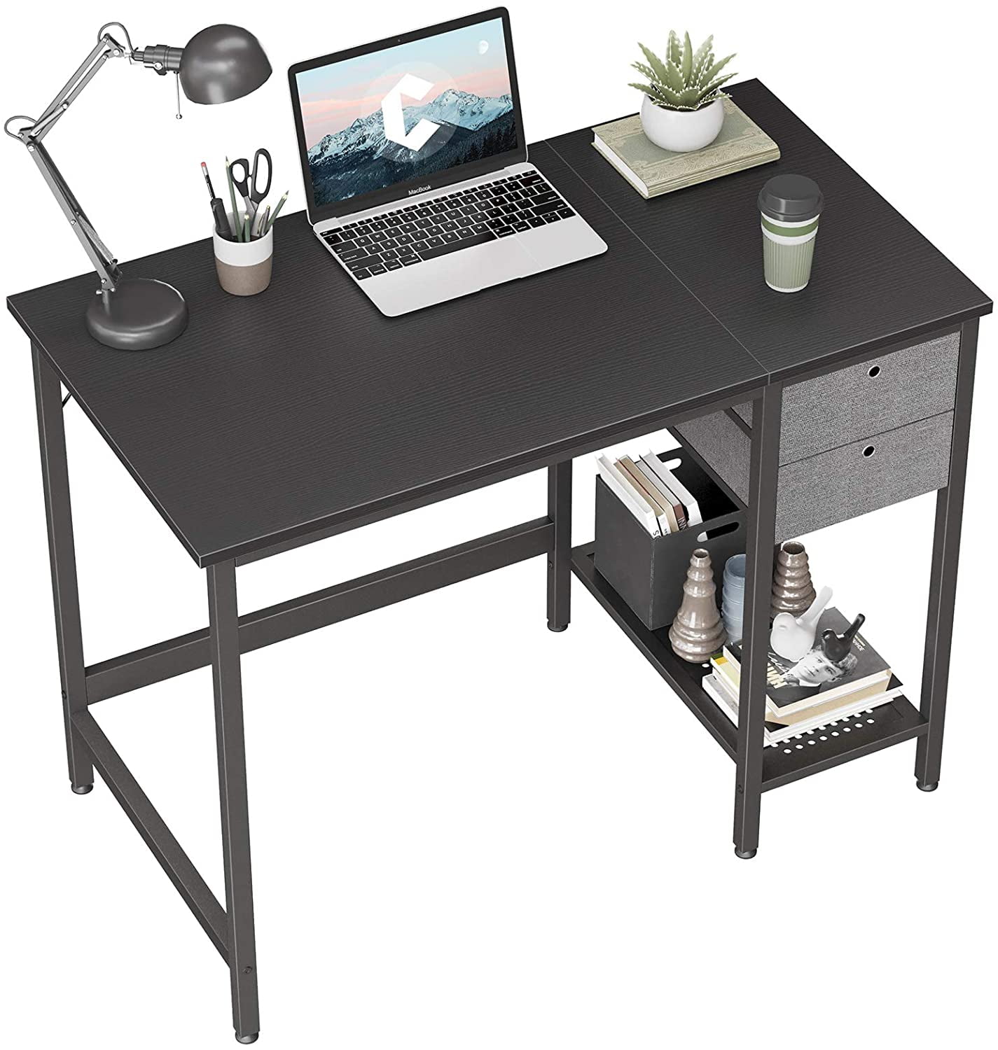 Cubicubi Computer Desk 40" Office Desk with Drawer, Black