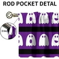 thumbnail image 3 of Halloween Happy Purple Rod Pocket Curtain, Cute Funny Ghost Extra Long Traditional Blackout Curtains, Room Darkening Divider Curtains for Living Room Bedroom Kitchen Kids Room Balcony-W52xL84in, 3 of 6