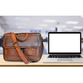 thumbnail image 2 of Madosh Genuine Leather Men's Briefcase Office Bag Laptop Brown Crossbody Handbag 12"x16", 2 of 6