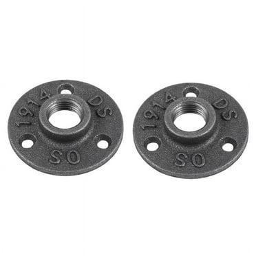 1 Inches Malleable Cast Iron Pipe Flange, Industrial Pipe Flanges for Threaded Black Pipes and Fittings 2 Pcs