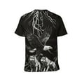 thumbnail image 2 of LAOLIUSN Men's Bald Eagle Wolf Graphic T-Shirt, Lightning 3D Print Short Sleeve Crewneck Tees, 2 of 7