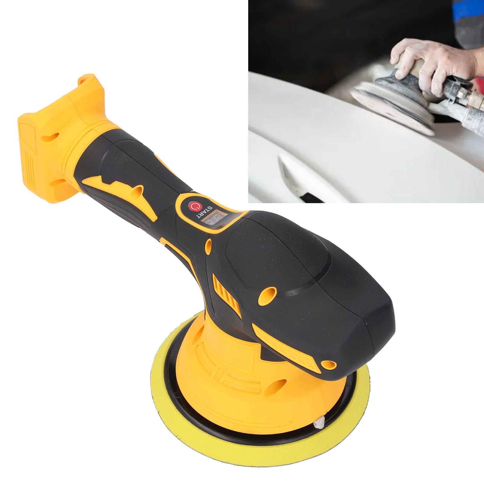 Yajisi 6‑Inch Cordless Buffer Polisher – 6 Variable Speeds, Brushless Motor, 20V Battery Compatible, Ideal for Car Waxing & Polishing