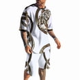 thumbnail image 1 of Conjunto de camiseta y pantalones cortos para hombre, talla grande, impreso en 3D, 1 of 1