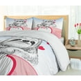 thumbnail image 5 of Ambesonne Sloth Duvet Cover Sets, Romantic Sloth in Love, 2-Queen, Pink Pale Blue Black, 5 of 7