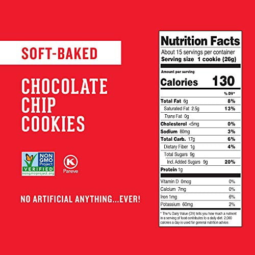 matt's cookies chocolate chip soft-baked cookies, all natural ingredients, non-gmo, 14oz bag, 4 count