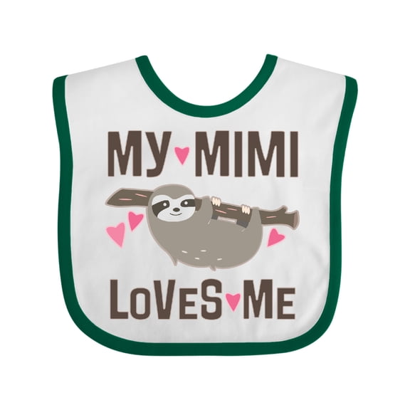 Inktastic My Mimi Loves Me Sloth Girls Baby Bib