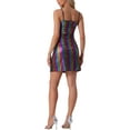 thumbnail image 3 of INSPIRE CHIC Women's  Metallic Glitter Cowl Neck Spaghetti Strap Prom Mini Dress S Rainbow, 3 of 6