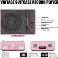 thumbnail image 4 of DIGITNOW Turntable Record Player 3 Speeds with Built-in Stereo Speakers, Suitcase Design - Pink, 4 of 7