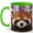 Green, variant on Stained Glass Red Panda Coffee Mug, Forest Animal Mug, Ceramic 11 oz
