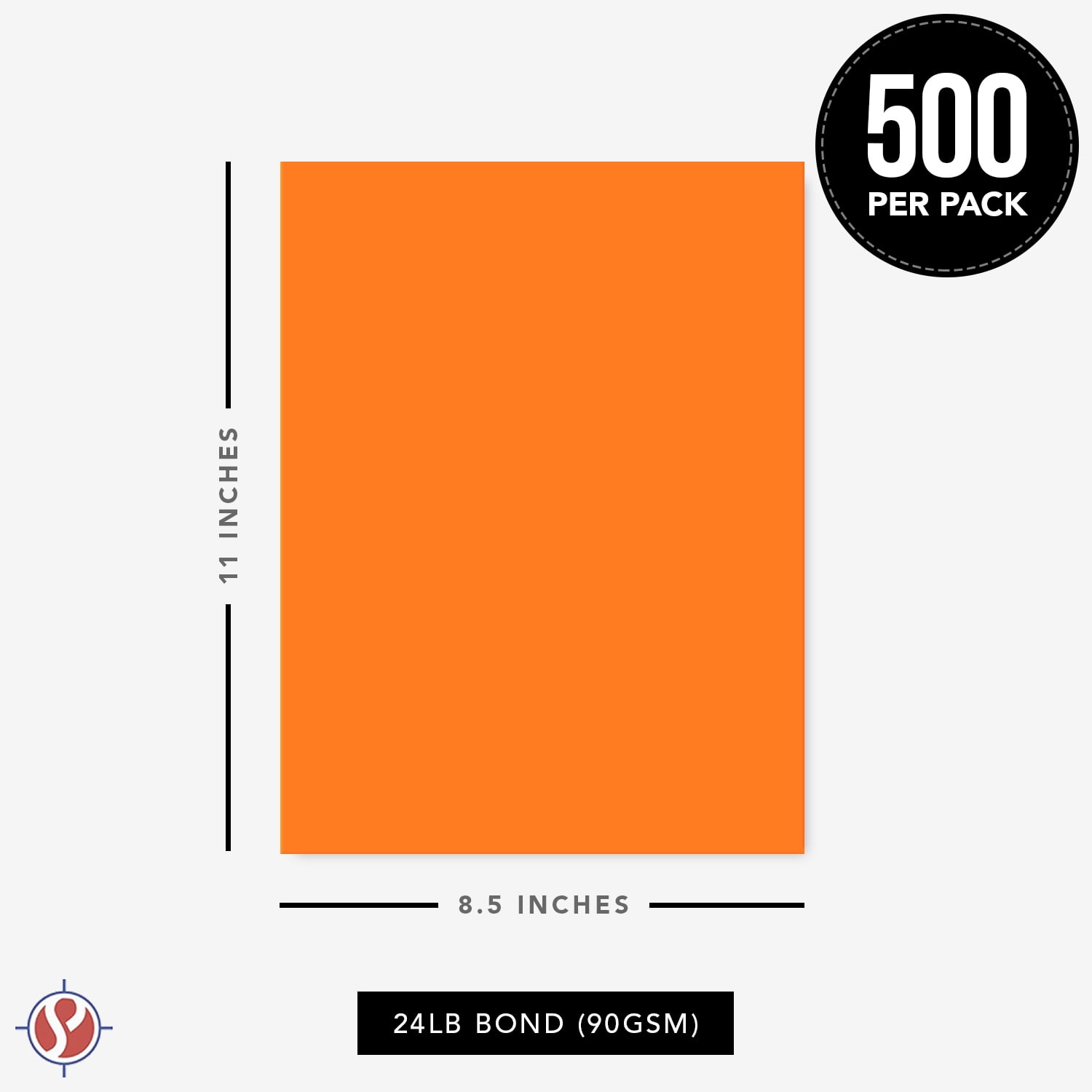 8.5 x 11" Cosmic Orange Color Paper Smooth, for School, Office & Home Supplies, Holiday Crafting, Arts & Crafts | Acid & Lignin Free | Regular 24lb Paper - 1 Ream of 500 Sheets