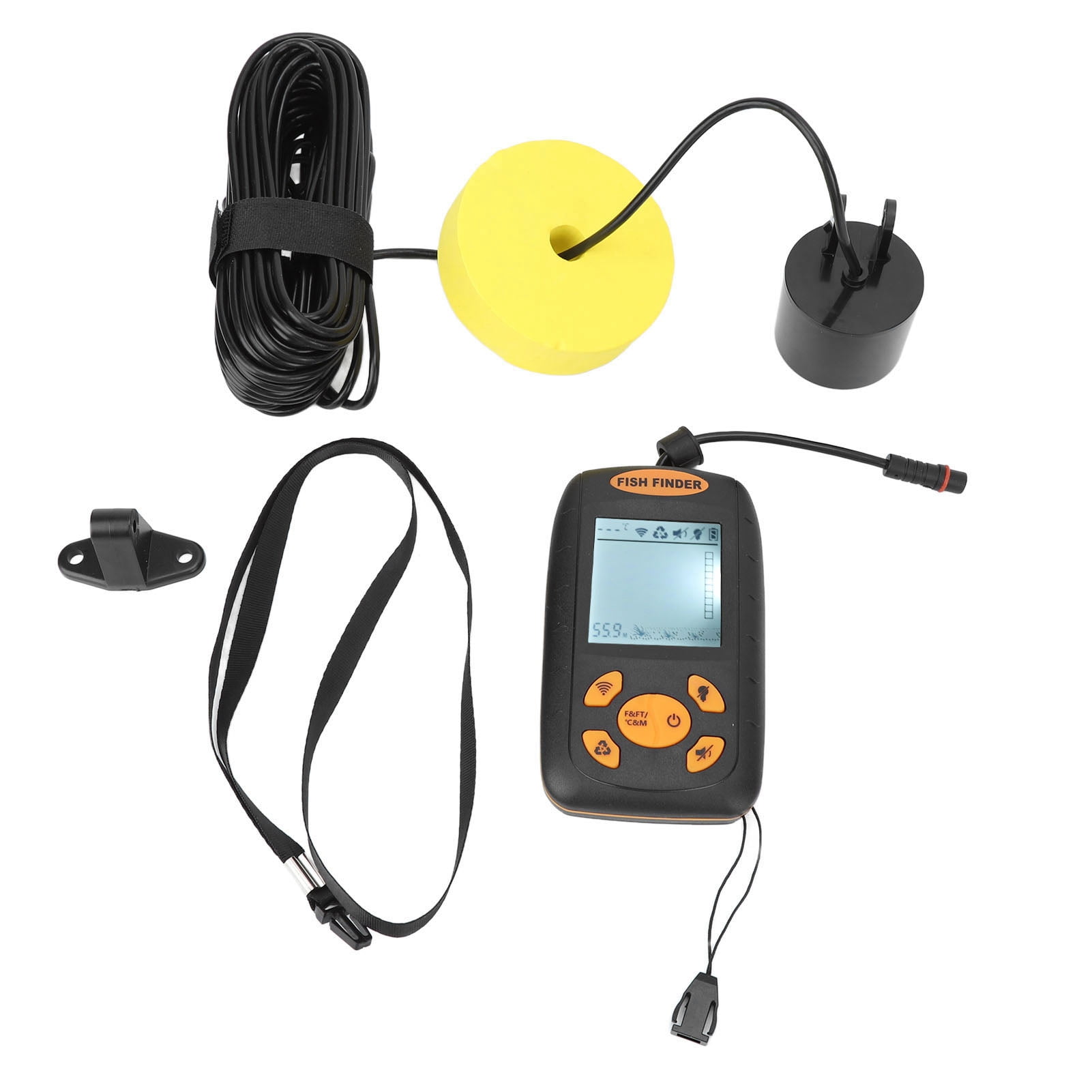 Portable Fish Depth Finder, Multifunctional 5 Level Sensitivity Adjustment  Sonar Sensor Fish Finder For Husband For Ice Fishing For Kayak