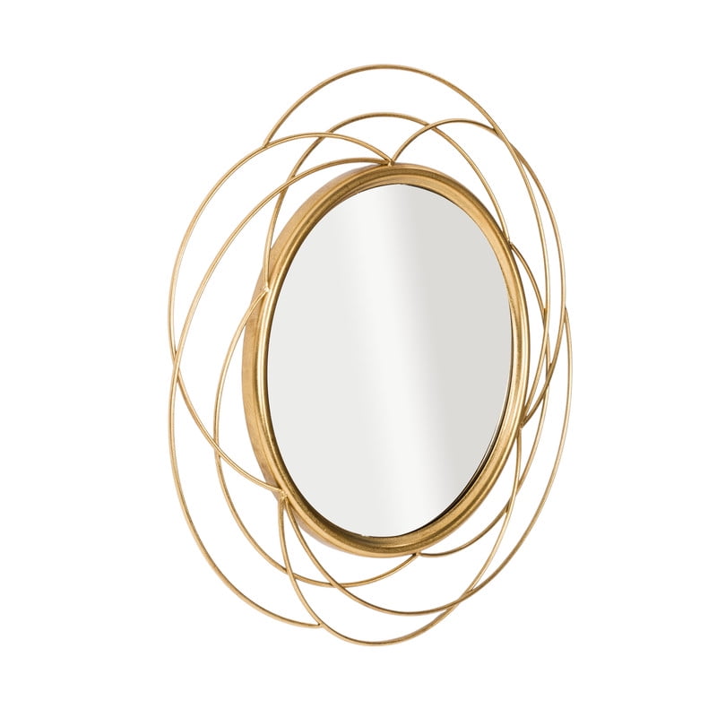 Willow Glam Round Metal Modern Wall Mirror - Gold - 26.5"H x 26.5"W