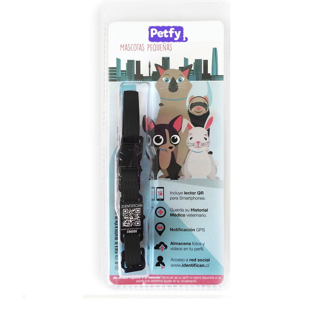 Collar Petfy Id Mini Negro