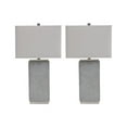 thumbnail image 1 of Benjara BM227558 Lampe de Table en Résine avec Finition en Faux Béton et Abat-Jour Rigide, Gris - Ensemble de 2, 1 of 5