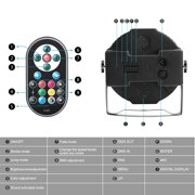 Stage Lights,2Pack 36LED RGB LED Par Lights, 7 Channel DJ Party Lights with Remote & DMX Controller Sound Activated Uplights for Events Birthday Bar Dance Decoration