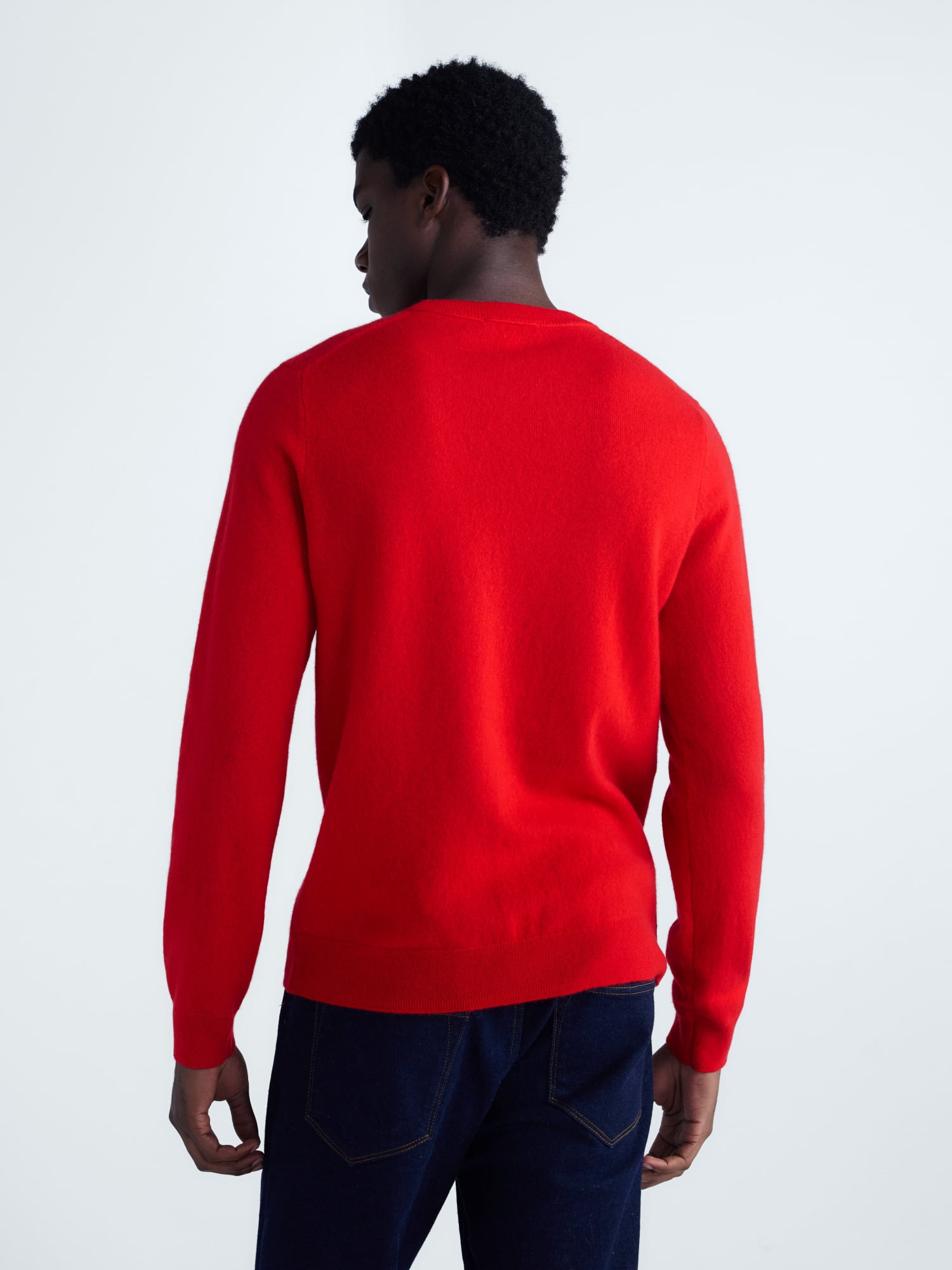 Free Assembly Men’s Cashmere Crewneck Sweater with Long Sleeves, Midweight, Sizes XS-2XL