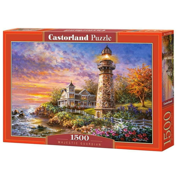 1500 Piece Jigsaw Puzzle, Majestic Guardian, Lighthouse, Seaview, Seashore, Adult Puzzles, Castorland C-151790-2