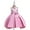 Hot Pink, variant on Herrnalise Toddler Girls Solid Color Pearl Embroidery Bowknot Birthday Party Flowers Gown Kids Dresses