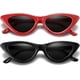 thumbnail image 2 of Two retro sunglasses classic cat-eye sunglasses UV protection sunglasses black frame with gray lenses red frame with gray lenses, 2 of 3