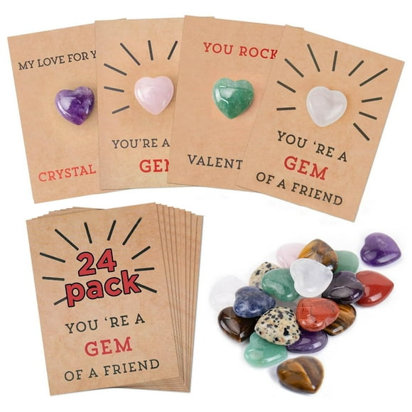 Dvkptbk Valentines Cards 24 Emballer Valentines Cards avec le Cœur au Hasard Ornament Storage sur l'Autorisation