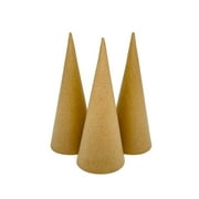 AllStellar Paper Mache Cones Open Bottom 8.8x3.5 in. Set of 3 (Small Plus) - For DIY Art Projects, Crafts and Decorations!