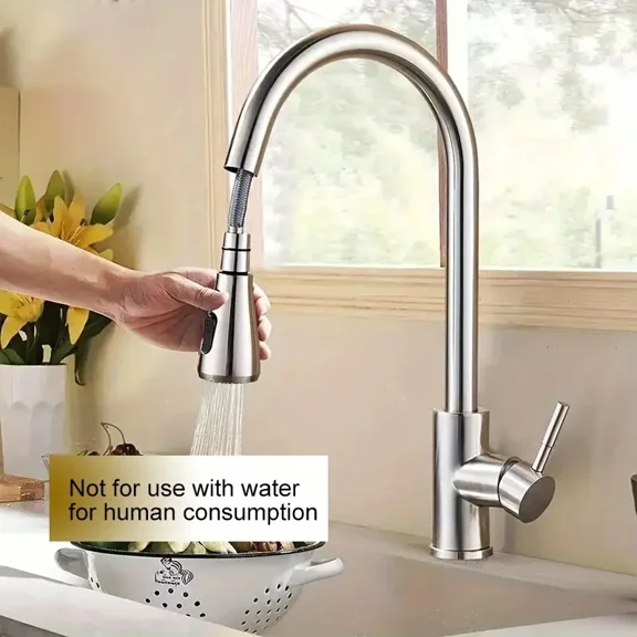 Brushed Nickel Kitchen Faucet Sink Mixer Faucet Pull Down Sprayer Single Handle