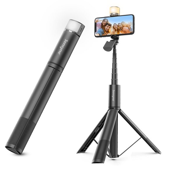 Trípode Sensyne para selfies con mango giratorio de 360° y luz LED