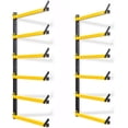 thumbnail image 2 of Lumber Storage Rack Folding Wood Storage Racks WallMounted Metal Racks for Storage with Level Heavy Duty Garage Wood Organizer for Woodworking Shop Indoor & Outdoor Use pairs Yellow, 2 of 8