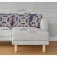 thumbnail image 5 of Pastel Floral Squares Suede Zippered Pillow Gray Red Orange Midnight Blue 16", 5 of 5