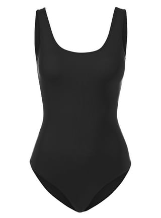 Women's Basic Sleeveless Bodysuit Tops Slimming Sexy Halter Neck