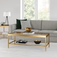 thumbnail image 4 of Evelyn&Zoe Alexis 45" Wide Rectangular Coffee Table, Brass, 4 of 7