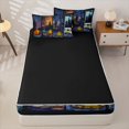 thumbnail image 4 of Manfei Camping Car Campfire Zipper Full Size Comforter Sets with Fitted Sheet and 2 Pillowcases,Jungle Adventure Zipper Bedding Set,Black Orange,Reversible, 4 of 7