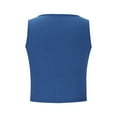 thumbnail image 5 of Hfyihgf Women's Sleeveless Shirt Deep V Neck Bodycon Wrap Front Slim Fitted Tank Tops Summer Party Casual Crop Tops(Blue,XL), 5 of 6