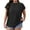 Black, variant on Dgankt Womens Short Sleeve Tops Plus Size Ruffle Flutter Sleeve Solid Crew Neck Summer Blouse,Sizes XL-5XL
