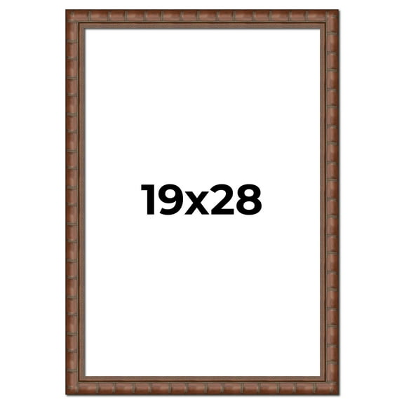 19x28 Dark Brown Bamboo Real Wood Picture Frame Width 1.5 inches | Interior Frame Depth 0.5 inches