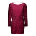 thumbnail image 6 of hotojiny Cocktail Dresses for Women Sparkly Long Sleeve Sequins Party Mini Dress Clubwear Trendy Summer Pencil Dress, 6 of 6