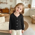 thumbnail image 6 of Annhoo Girls Summer Cardigan Comfy Breathable V Neck Long Sleeve Jackets Fashion Ruffle Hem Cute Soft Jacket, 6 of 9