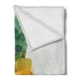 thumbnail image 2 of Green and Orange Soft Flannel Fleece Blanket, Geometric Polygonal Fruit Angular Triangles Abstract Art Design, Cozy Plush for Indoor and Outdoor Use, 50" x 70", Fern Green and Orange, by Ambesonne, 2 of 5