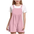 thumbnail image 3 of hengsof Toddler Overalls Shorts Adjustable Shoulder Strap Rompers Summer Casual Style Bib Style Overalls Shorts with Pockets Ages 5-14, 3 of 7