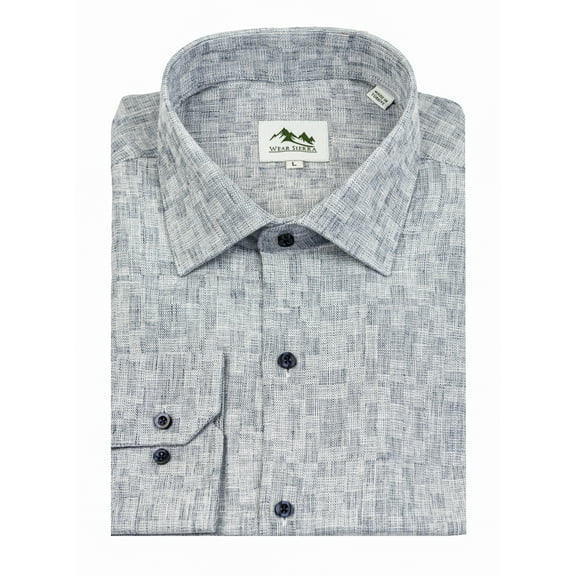 Wear Sierra Top Shelf Men's Turkish Cotton Long Sleeve Button Up Shirt in Blue