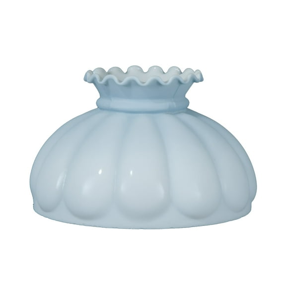 B&P Lamp® 9 7/8" Shade, Melon, Porcelain Blue Bg.