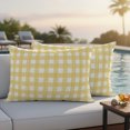 thumbnail image 3 of Lumbar Pillow Covers 20x12 Inch Set of 2, Yellow Buffalo Plaid Waterproof Outdoor Pillow Covers, Farmhouse Retro Checked Rustic Decorative Cushion Pillowcases for Couch, Sofa, Bed, Garden, Patio, 3 of 9