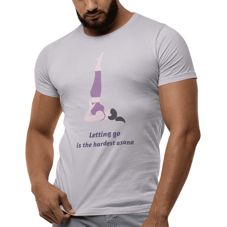 kiMaran Funny Yoga T-Shirt Letting go the Hardest ASANA Unisex Short Sleeve  Tee (Lavender Dust M) 