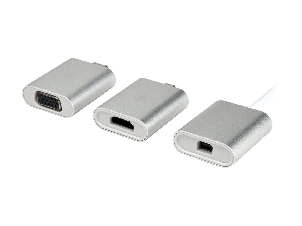 Silverstone RL-EP11S High-quality USB 3.1 Type-C to MiniDP, HDMI 4Kx2K, VGA video combination adapter(Thunderbolt 3 Compatible)