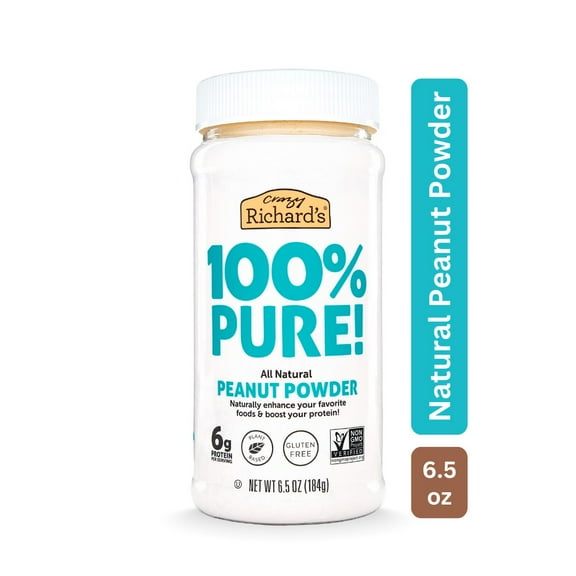 Crazy Richard's High Protein Peanut Butter Powder, 6.5oz Jar
